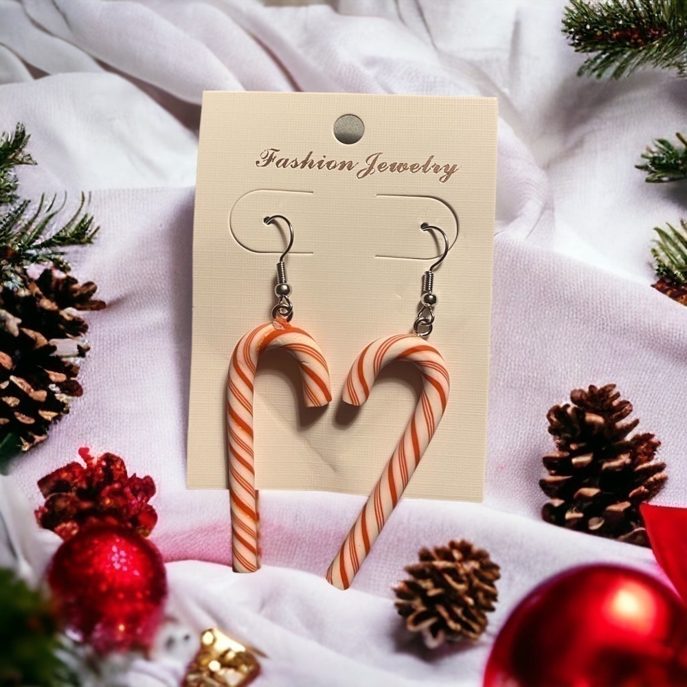 Candy Cane Dangle Earrings set of 2 pairs (new) - Picture 3 of 9